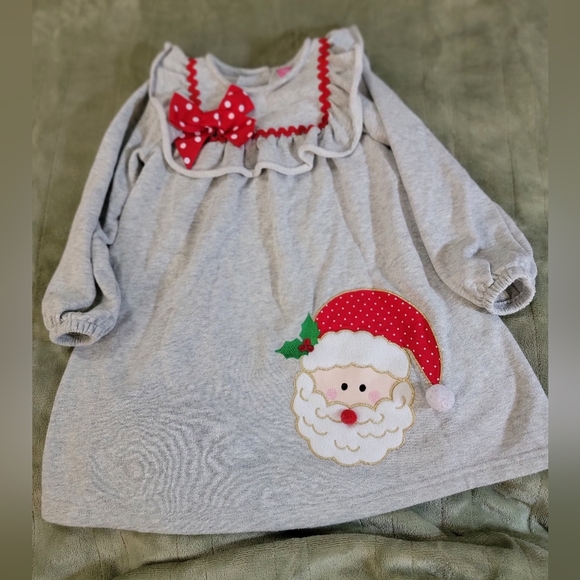 Good Lad Other - Christmas Good Lad Girls Toddler Gray Santa Dress with Red Accents Size 4t